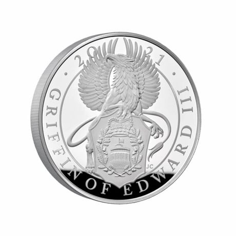 【1kg銀貨】2021 エドワード3世のグリフィン クイーンズビーストシリーズ 英国 イギリス ロイヤルミント Royal Mint