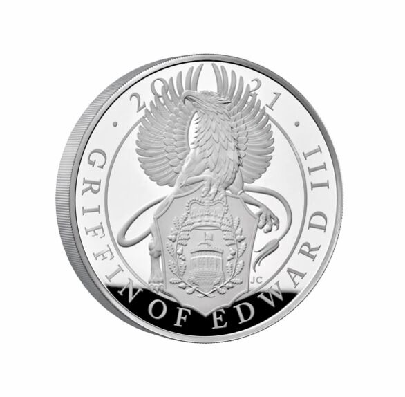 1kg銀貨】2021 エドワード3世のグリフィン クイーンズビーストシリーズ