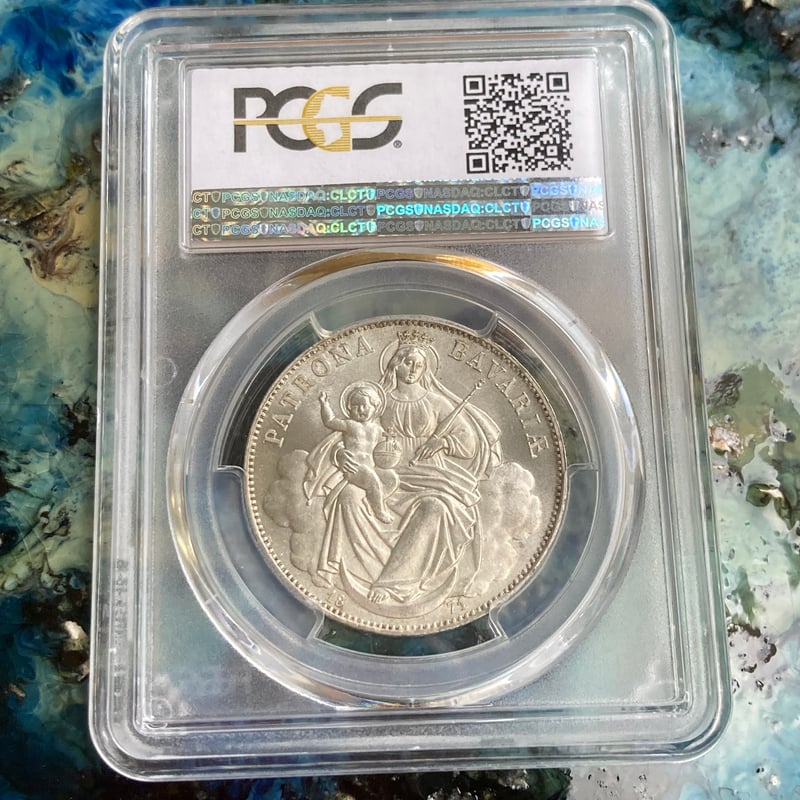 PCGS鑑定MS65】1871年ドイツ ババリア マドンナ ターラー銀貨