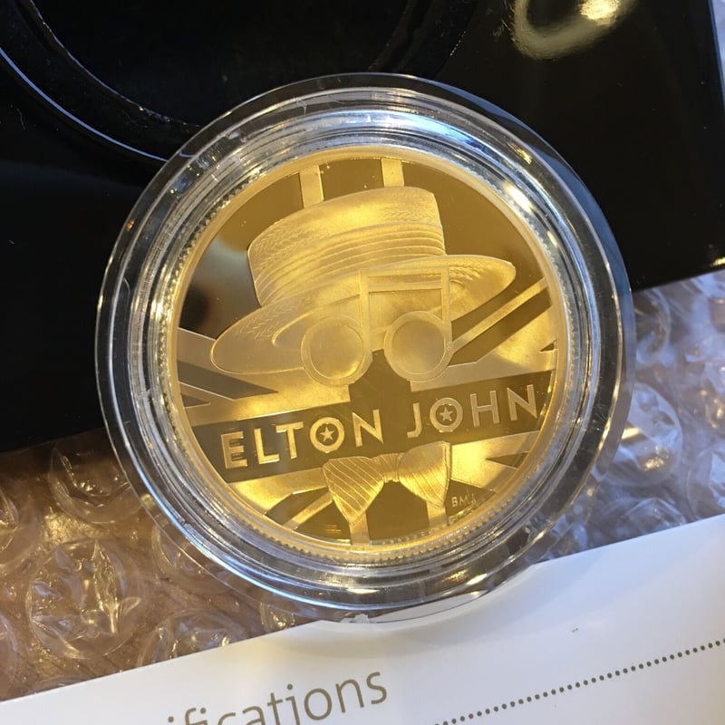 エルトン・ジョン 1オンス金貨 100ポンド プルーフコイン ゴールド