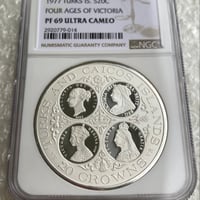 NGC鑑定PF69 1977年 タークス・カイコス諸島 イギリス領 ヴィクトリア女王 20クラウン銀貨 シルバーコイン