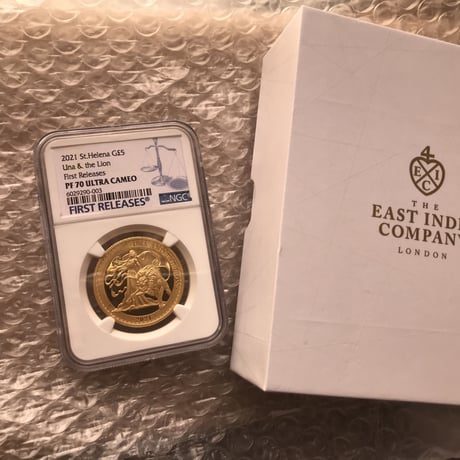 【PF70UC +FR】2021年 ウナとライオン セントヘレナ 1オンス金貨 ゴールド プルーフコイン 200枚 Una Lion St.Helena 1oz gold proof coin