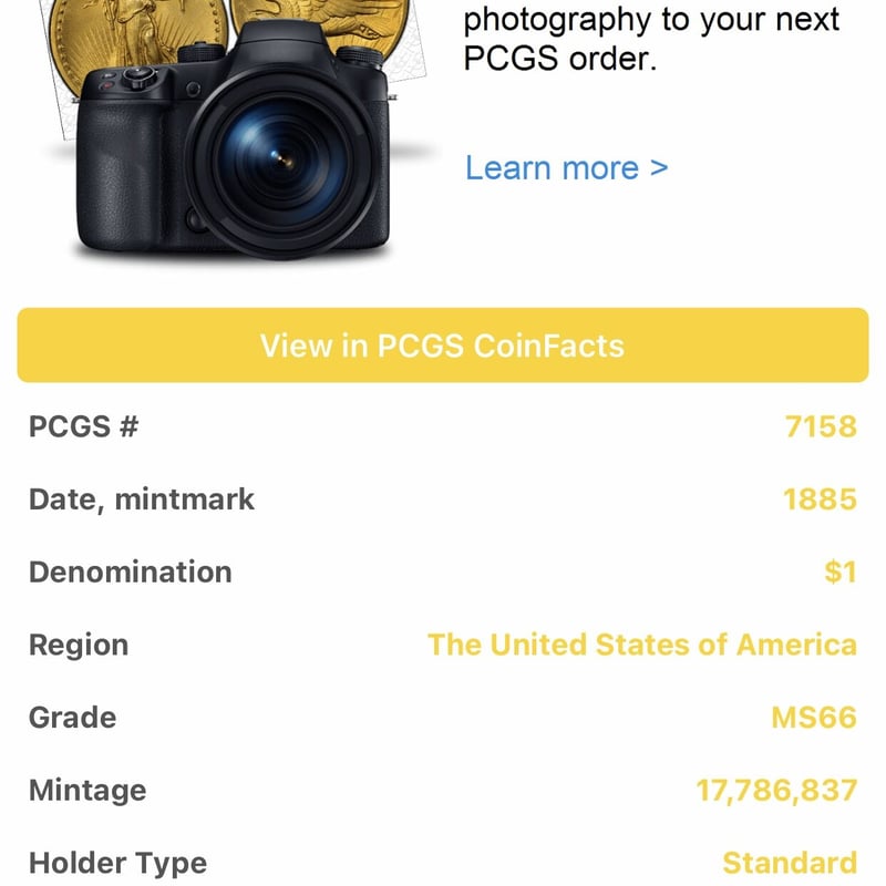 PCGS鑑定MS66】1885年 米国モルガンダラー モーガンダラー 銀貨