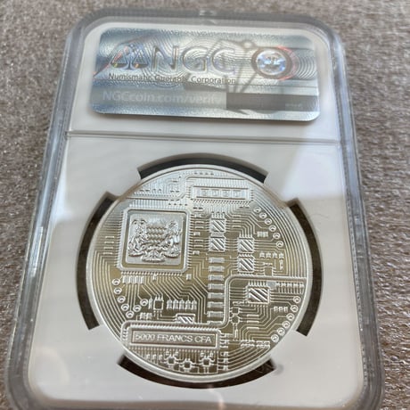 【NGC鑑定PF67】 ビットコイン プルーフ版 チャド共和国 CFAフラン 1オンス銀貨 シルバーコイン 暗号資産 暗号通貨 仮想通貨 クリプトアセット Bitcoin
