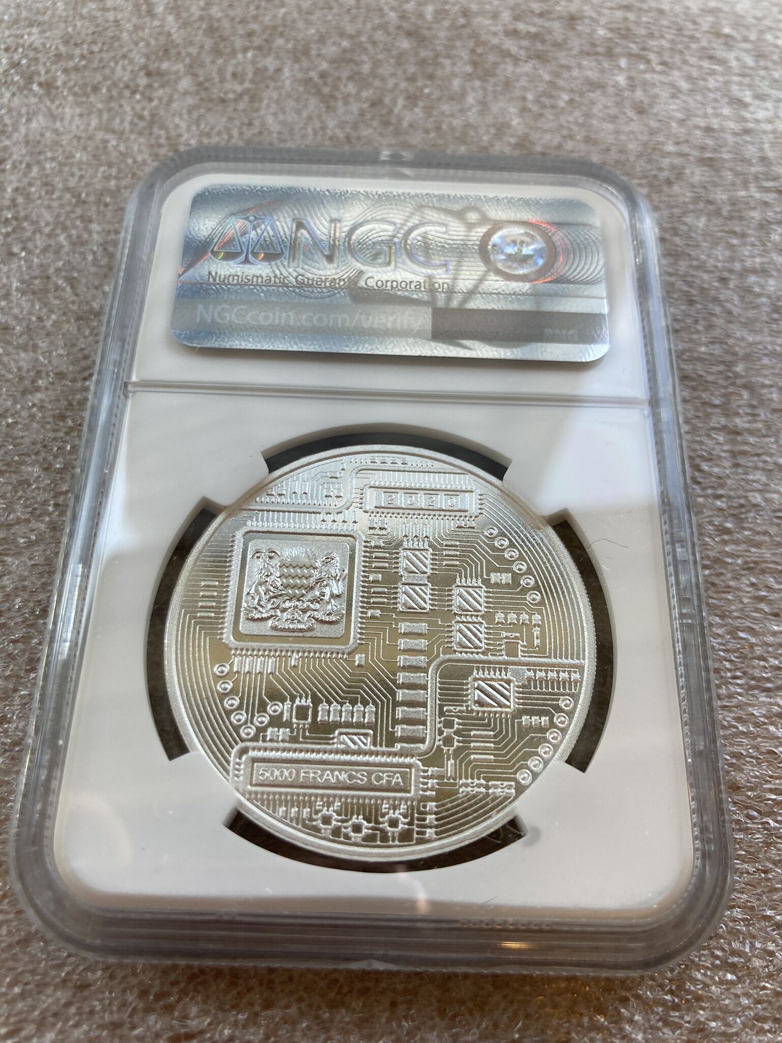NGC鑑定PF67】 ビットコイン プルーフ版 チャド共和国 CFAフラン 1