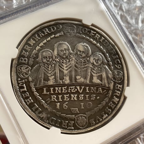 1610年 ザクセン・ワイマール ターラー銀貨 アンティークコイン ドイツ NGC鑑定VF GERMANY SAXE-WEIMAR DAV-7523 ※DETAILSあり