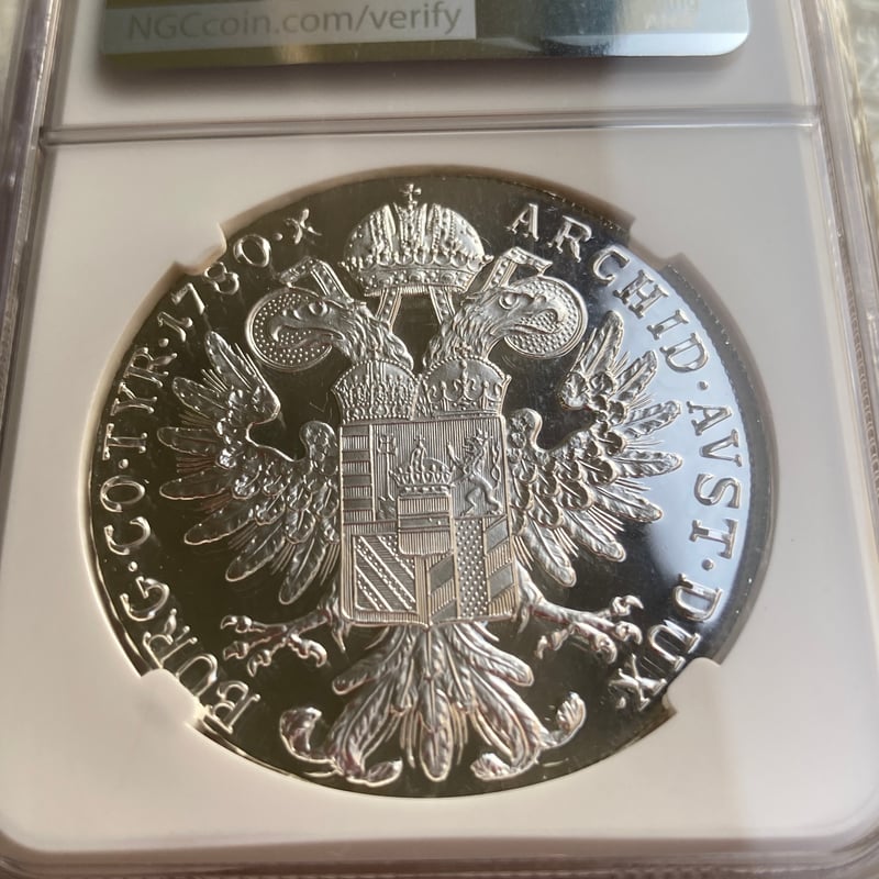 最高鑑定 【NGC鑑定PF70】 1780年 マリアテレジア ターラー銀貨