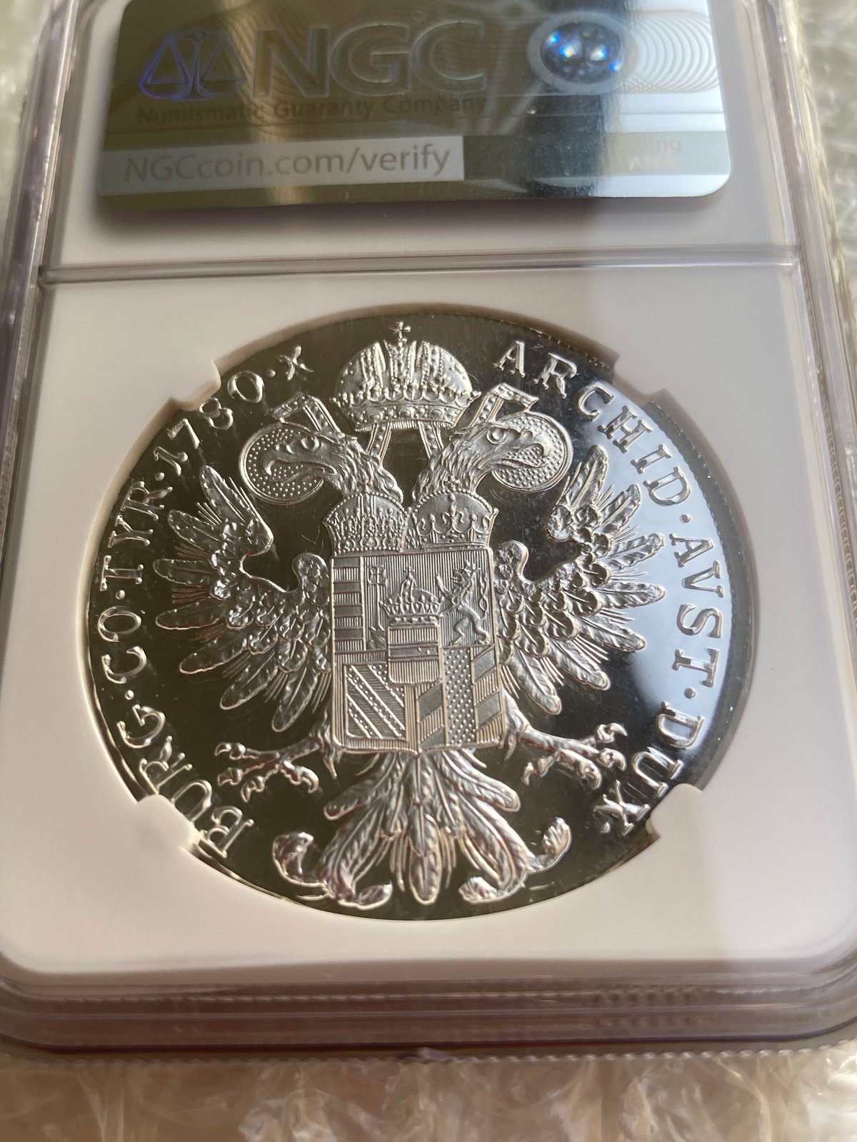 最高鑑定 【NGC鑑定PF70】 1780年 マリアテレジア ターラー銀貨