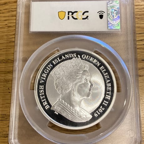 【PCGS鑑定MS66】 5オンス ウナとライオン 2019 イギリス領 ヴァージン諸島 5ドル銀貨 5oz シルバーコイン 英国 BVI Una Lion BU版