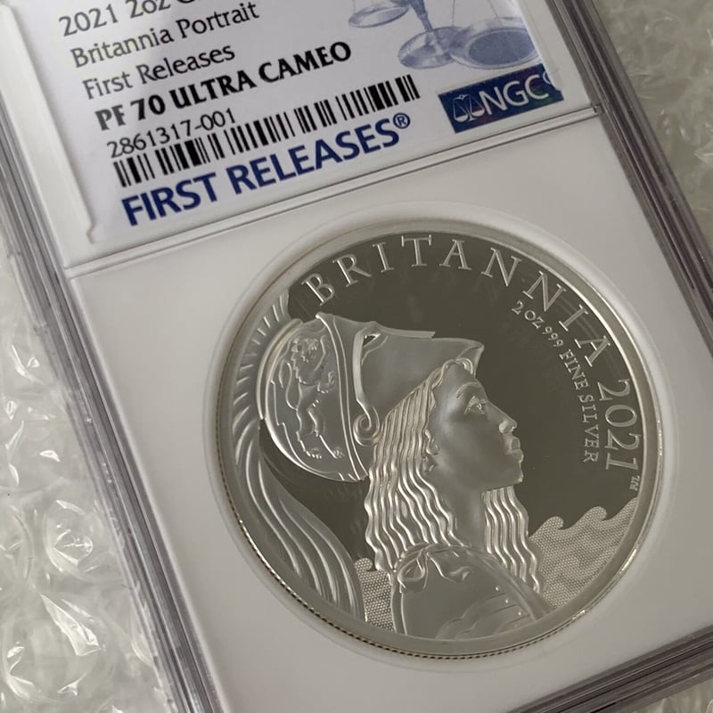 2021年 イギリス ブリタニア ライオン 10ポンド 5オンス 銀貨 NGC