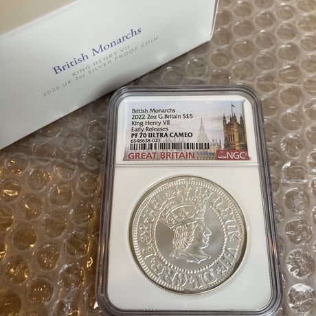 【NGC鑑定PF70・2オンス銀貨】 ヘンリー7世 2022年 ロイヤルミント イギリス テューダー朝  英国君主コレクション 5ポンド シルバープルーフコイン  Royal Mint Henry