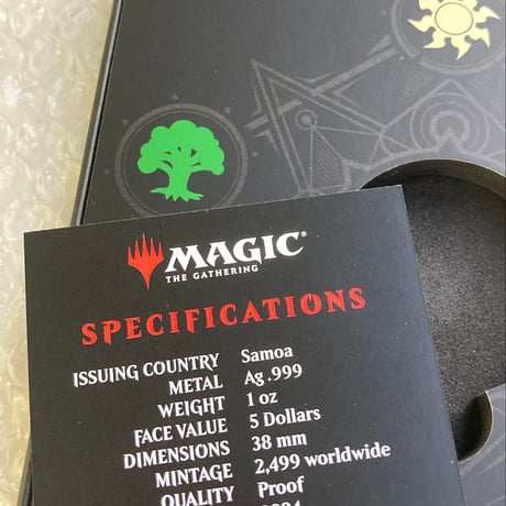 【箱ケース有】 MTG公式 ブラックロータス ベータ版 マジックザギャザリング PCGS鑑定PR70 サモア 1オンス銀貨 シルバー プルーフコイン ×トレカ・トレーディングカード