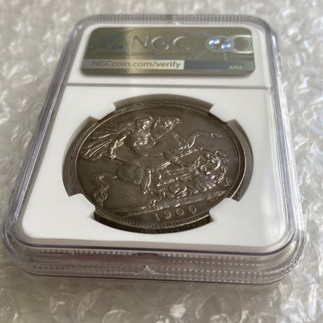 1900年LⅧ クラウン銀貨 ヴィクトリア女王 ヴェールヘッド NGC鑑定AU 英国 イギリス シルバーコイン アンティークコイン CLEANED