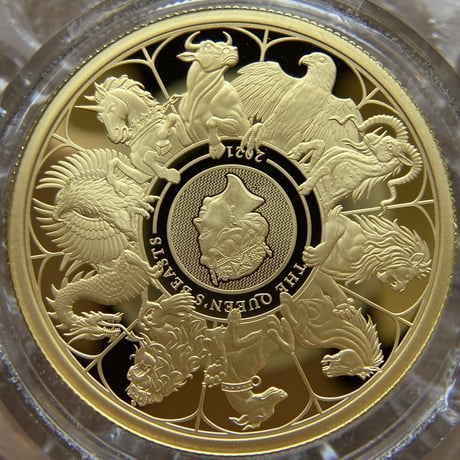2021 クイーンズビースト コンプリート・最終版 1オンス 100ポンド金貨 ゴールド プルーフコイン QUEEN'S BEASTS COMPLETER 1oz Gold