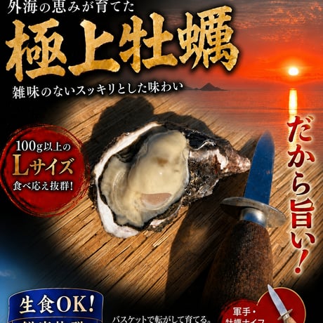 深堀の生牡蠣「浪漫ROMAN」100g以上のLサイズ20個入り！