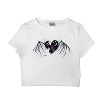 HEART BREAK CROPPED TEE(WHITE)