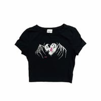 HEART BREAK CROPPED TEE (BLACK)
