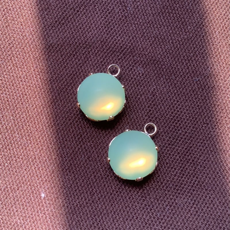 ヴィンテージボタン カボション ガラス ガラスカボション チェコガラス 40s ヴィンテージ チェコガラスカボション 18mm ニットエンボス