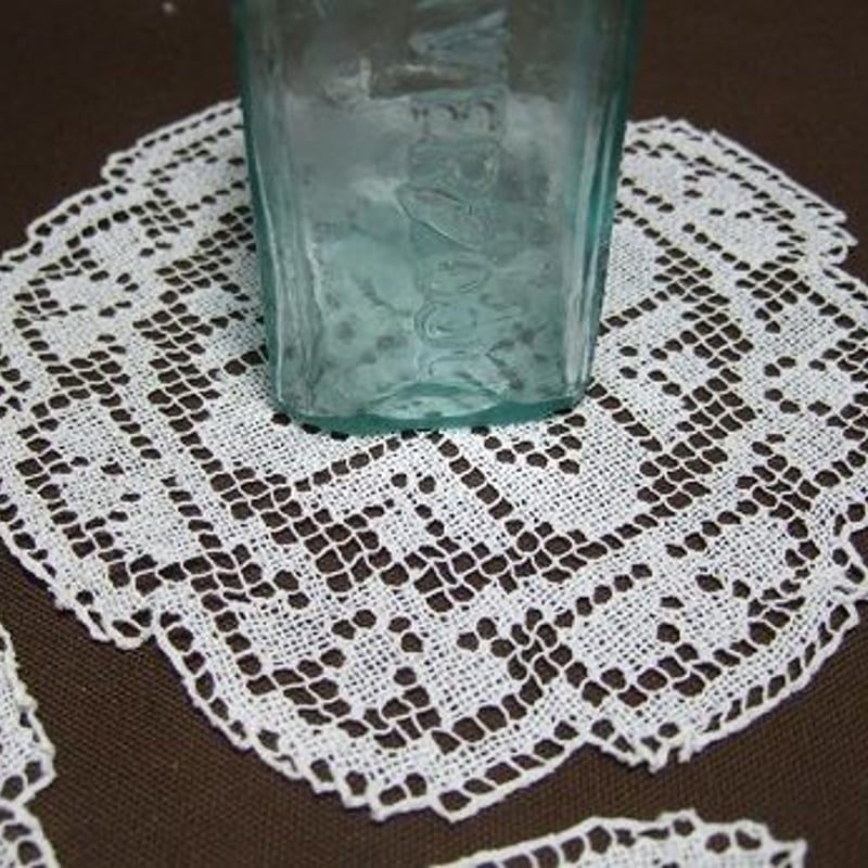 アンティークフィレレースドイリー直径12.5cm f-946 | Ivy