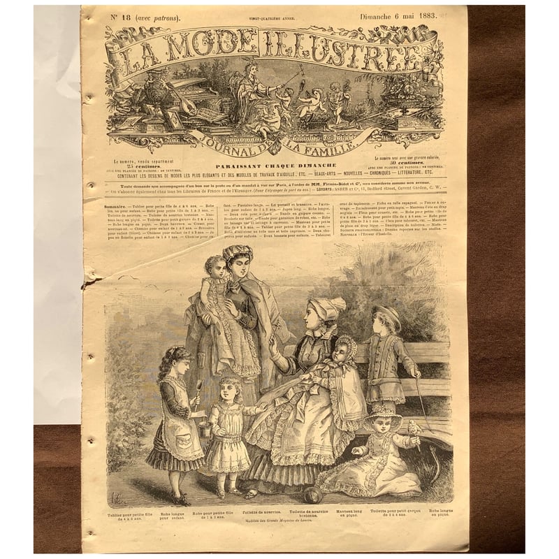 アンティーク雑誌 フランス La mode ilustree 1883年の手芸本 c-380