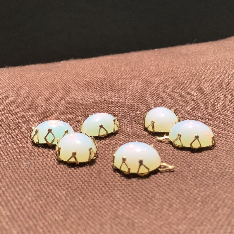 50年代チェコオパールガラスカボションセッティング付き10x8 a