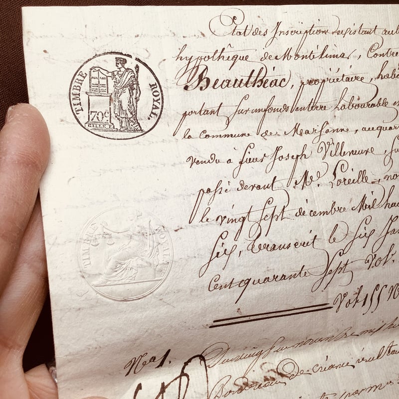 フランスアンティーク　1800年代の古文書 フランスの古文書1800〜1900年代 c-333 | Ivy