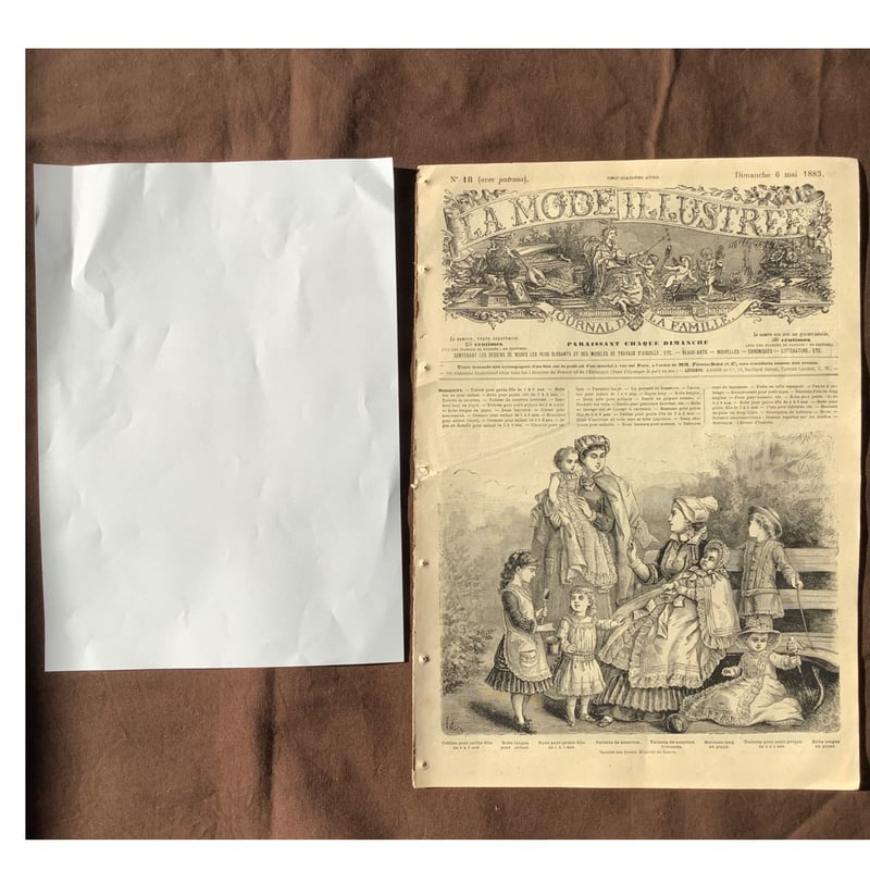 アンティーク雑誌 フランス La mode ilustree 1883年の手芸本 c-380