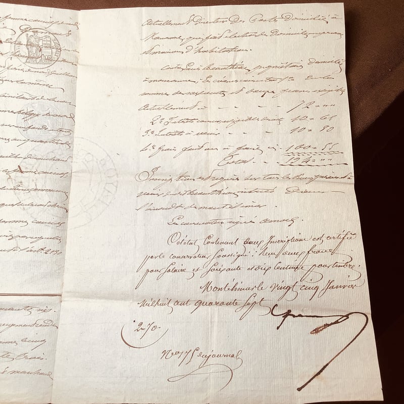 フランスの古文書1800〜1900年代 c-333 | Ivy