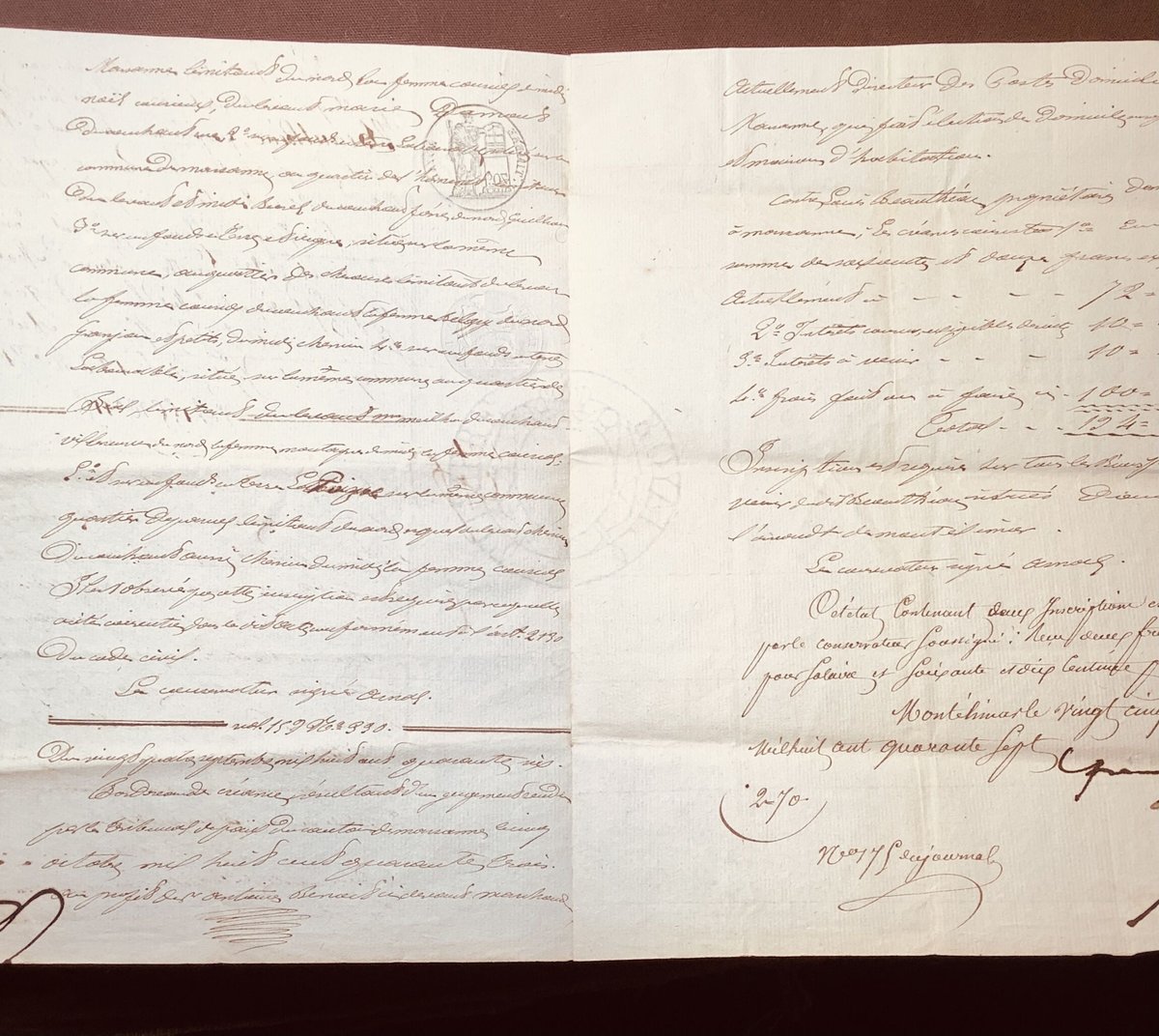 フランスアンティーク　1800年代の古文書 フランスの古文書1800〜1900年代 c-333 | Ivy