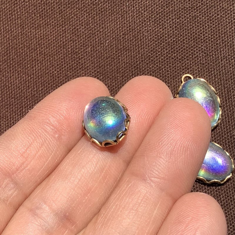 チェコガラスカボション14x10セッティング付き a-1448 | Ivy