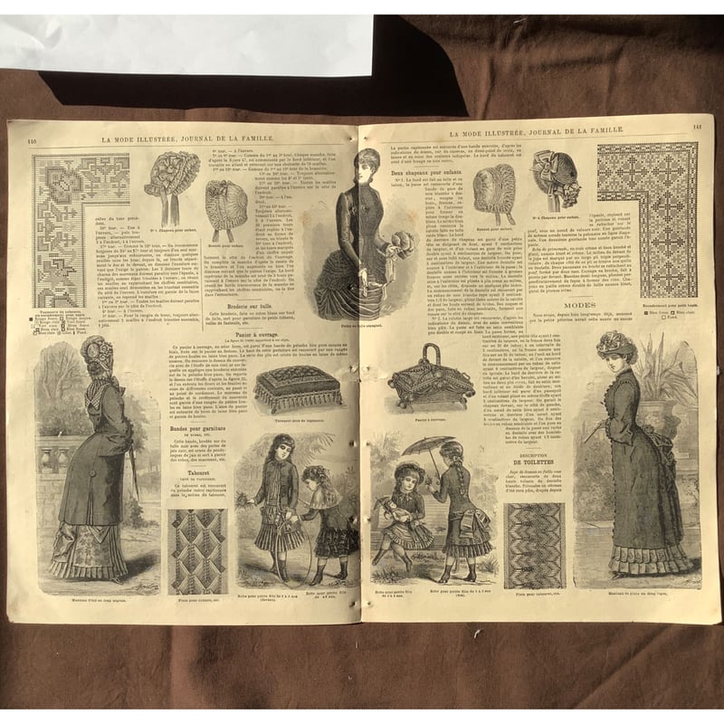 アンティーク雑誌 フランス La mode ilustree 1883年の手芸本 c-380