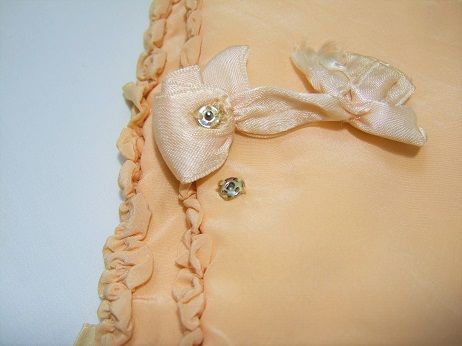 お値下げ　フランスアンティーク リボン シルク ハンキーケース 花柄 フランスアンティーク リボン シルク ハンキーケース 花柄