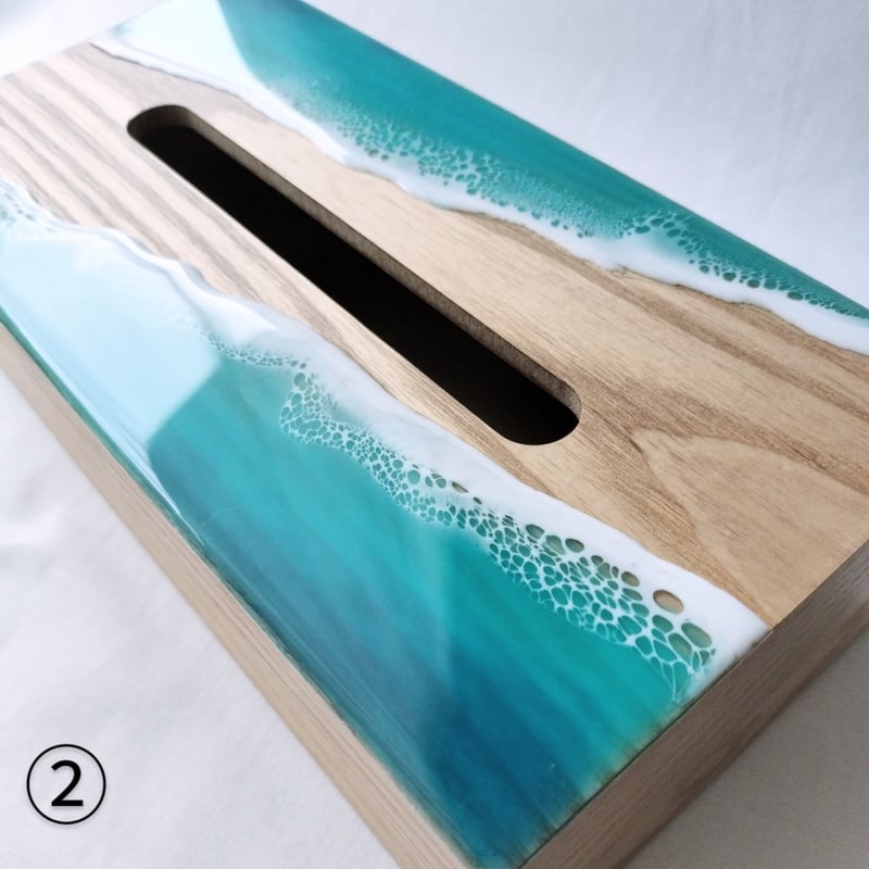 海のティッシュボックス（ビーチ） | with ART 【1204】オーシャン