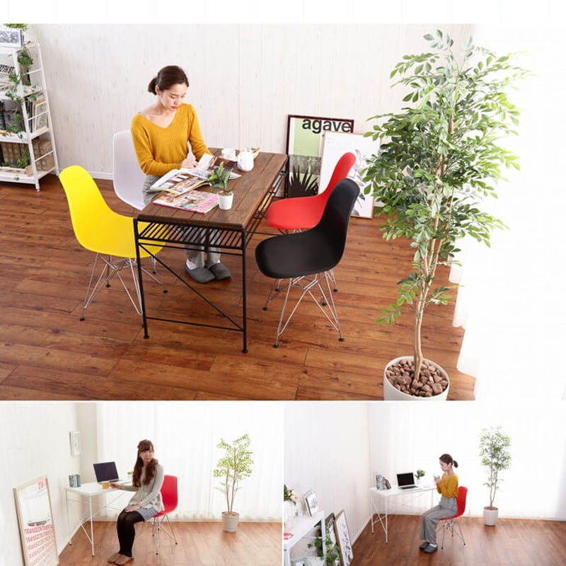 ③Eames サイドシェルチェア DSR Vitra製 エッフェル イームズ 黒 イームズサイドシェルチェア DSR ブラックスチール脚 1脚