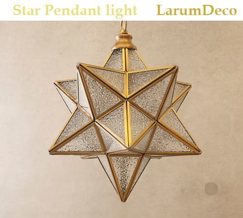 NEW 星型 スターグラス ペンダントランプ Lサイズ | LarumDeco