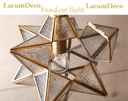 星型ガラスランプ クリアガラスの星灯りBIG ver．6 ステンドグラス手作り 星型 LED