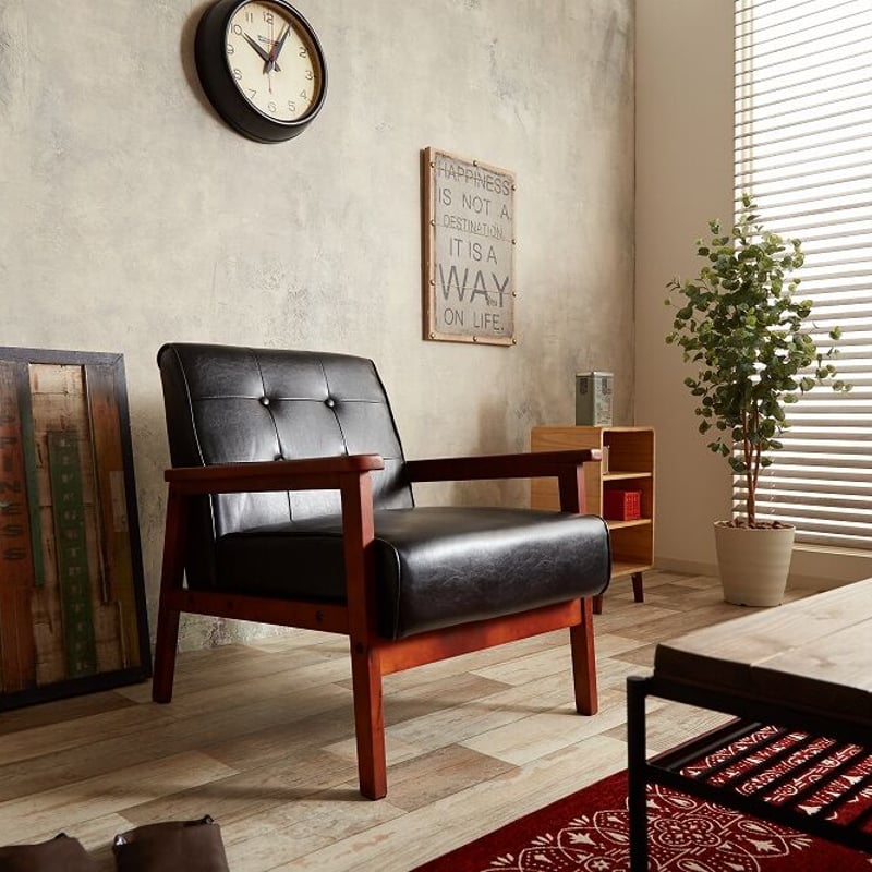 レトロ ダークブラウン 1人掛けソファ ヴィンテージ風ソファ 【NEW RETRO】1人掛け｜北欧インテリア