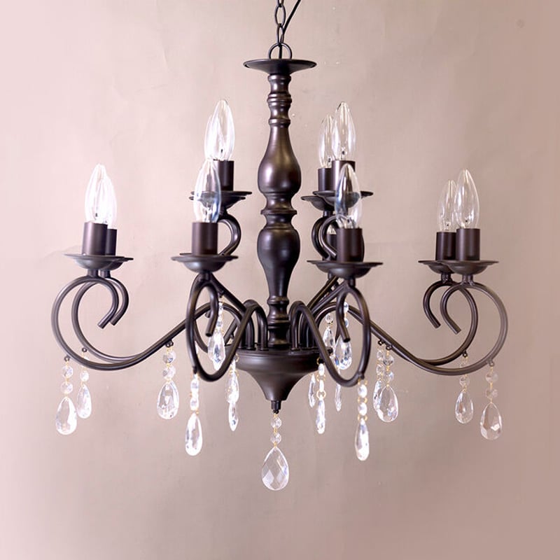 LED電球対応】12灯 ☆シャンデリア 〈Bianca〉 マットブラウン