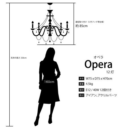 LED電球対応】12灯 ☆シャンデリア 〈Opera〉 ダークゴールド ☆ 天井照明 豪華 