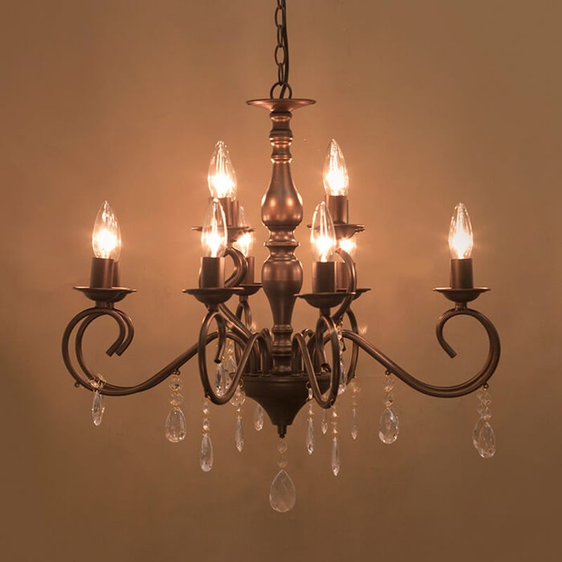 ダークブラウン 12灯シャンデリア LED電球対応】12灯 ☆シャンデリア 〈Bianca〉 マットブラウン