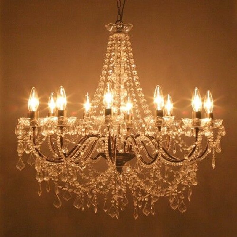 12灯 LED対応【新品】電球付属 シャンデリア アンティーク風 LED