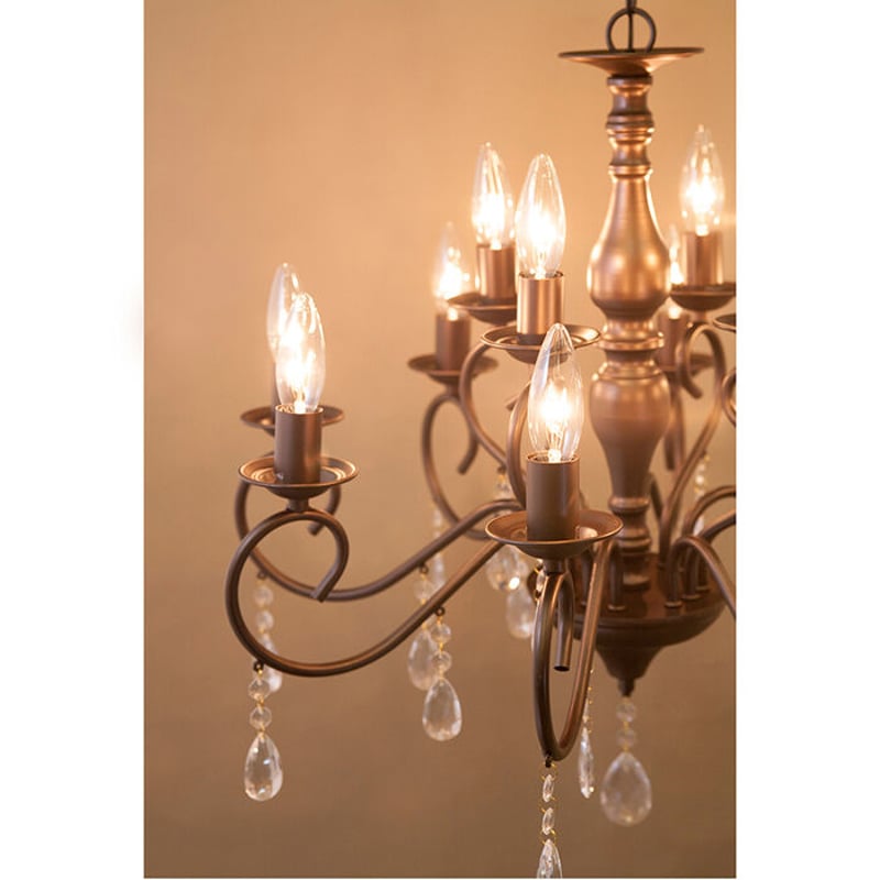 LED電球対応】12灯 ☆シャンデリア 〈Bianca〉 マットブラウン