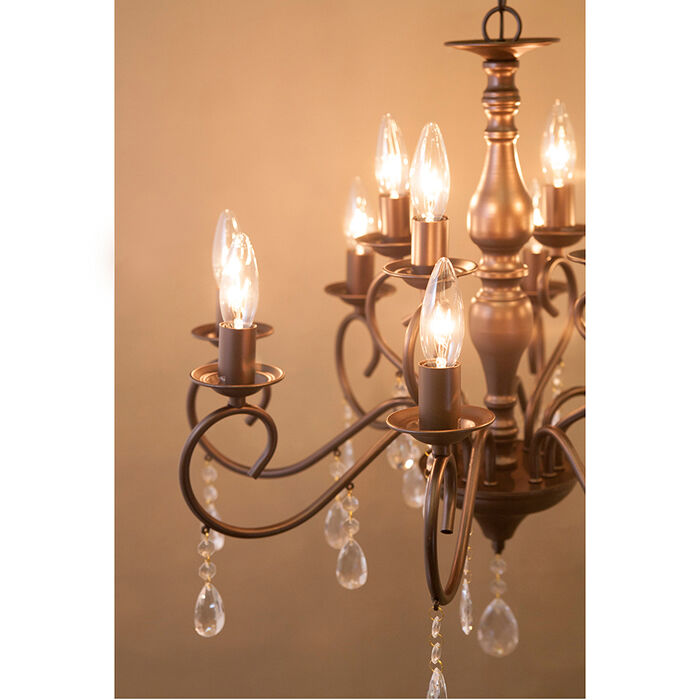 LED電球対応】12灯 ☆シャンデリア 〈Bianca〉 マットブラウン