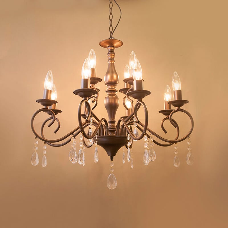 LED電球対応】12灯 ☆シャンデリア 〈Bianca〉 マットブラウン