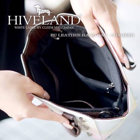 【GOODS】HIVELAND PUレザーハンドバッグ "CHAMBER"