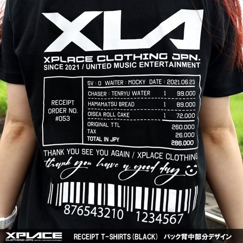 XLA】RECEIPT T-SHIRTS (ブラック) | UNITED MUSIC STORE