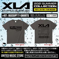 【XLA】RECEIPT T-SHIRTS (チャコール)