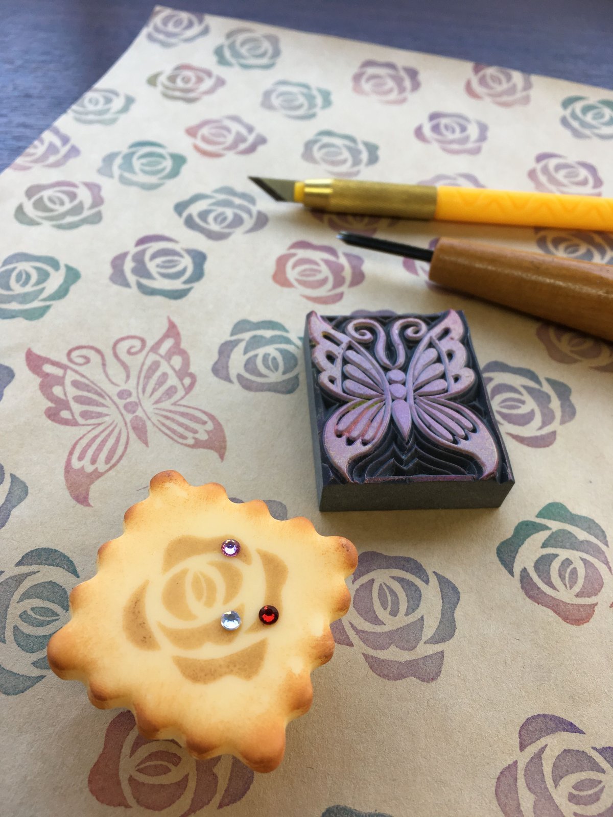 消しゴムはんこNo.284 ちびくまお菓子作り 消しゴムはんこNo.284 ちびくまお菓子作り
