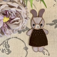 ウサギのオーナメント (茶色のワンピース)