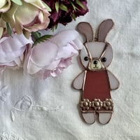ウサギのオーナメント (花柄のワンピース)